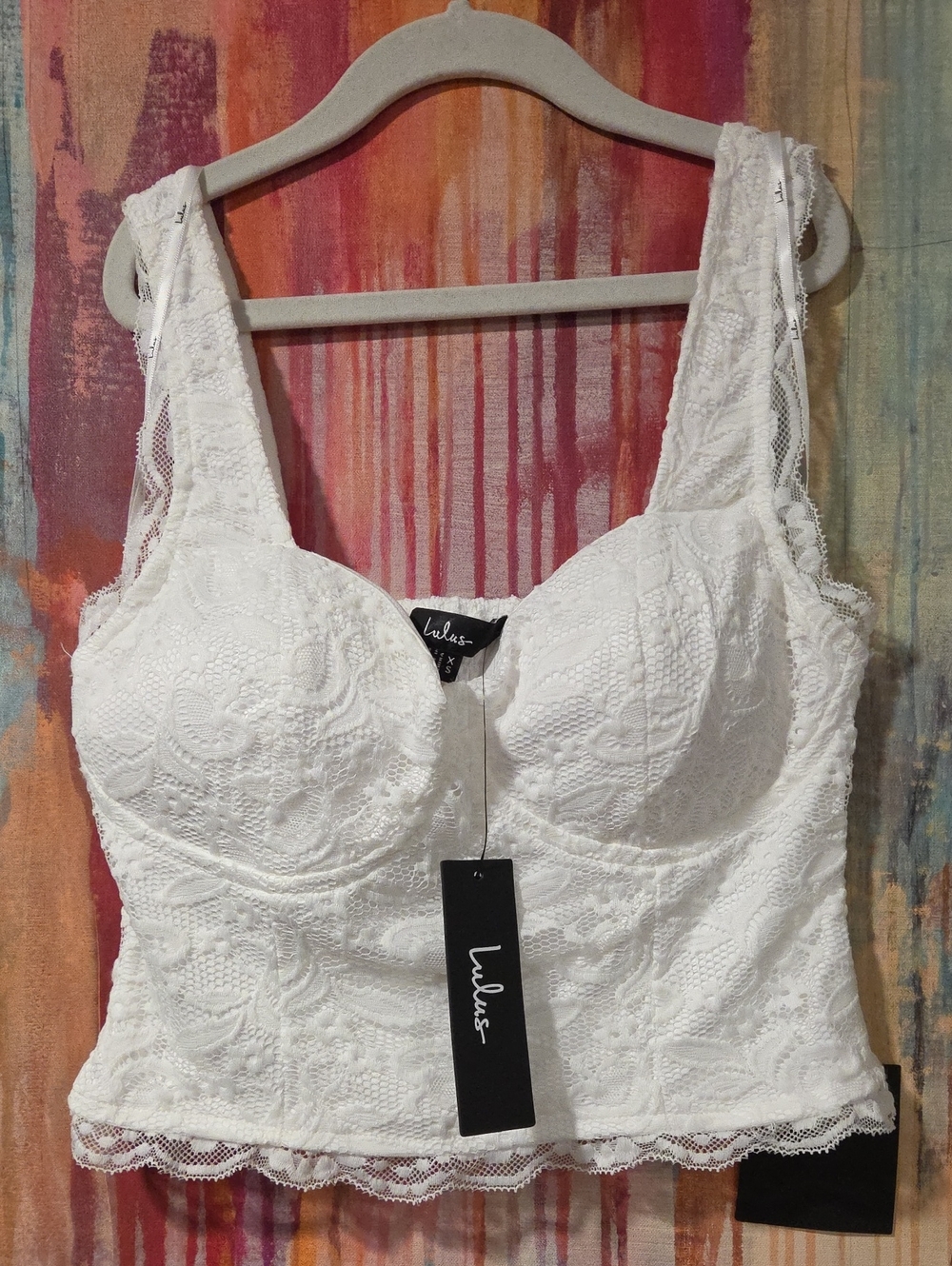 Lulu's Creamy White Lace Longline Bralette